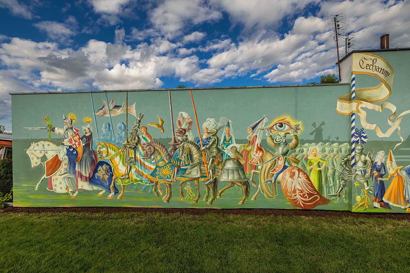 Mural Orszak Olafa Ciruta – orszak Janusza I i Anny Danuty